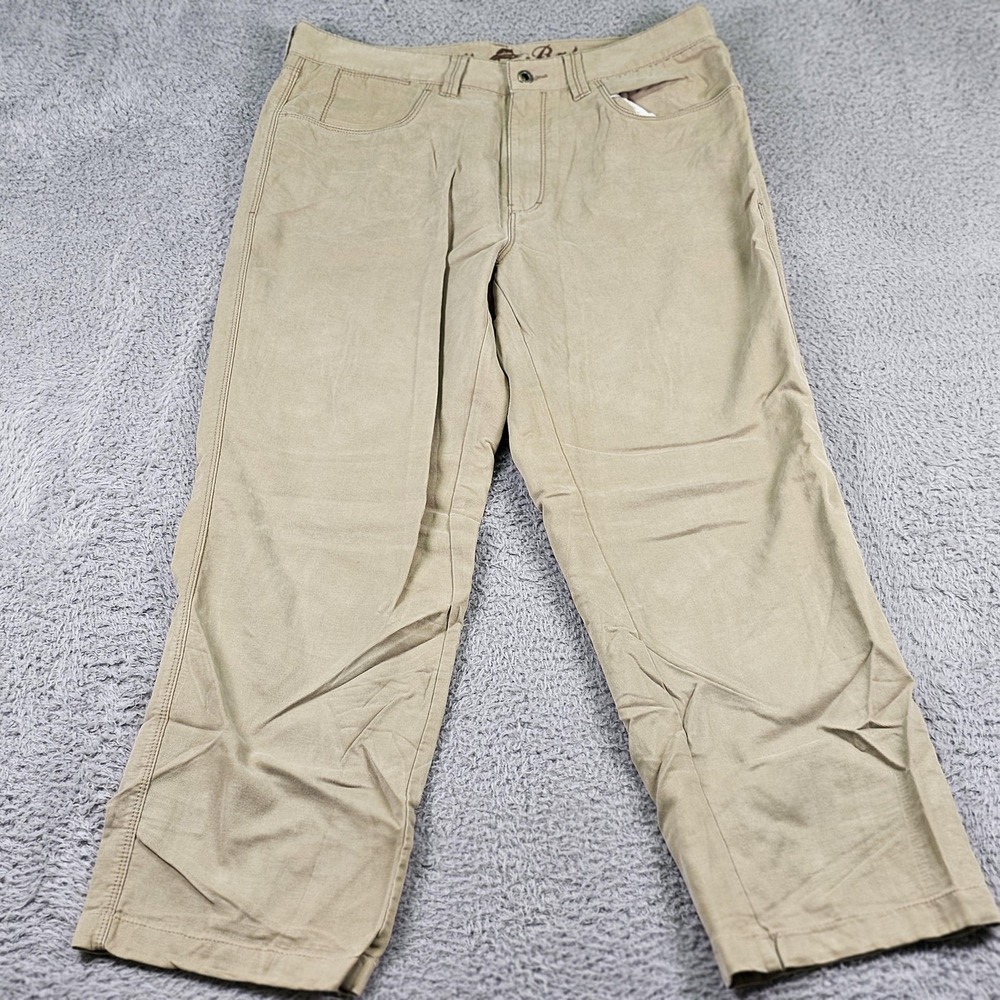 Tommy Bahama Pants Mens 34 Khaki Beige Straight Leg Tencel Cotton Casual Comfort